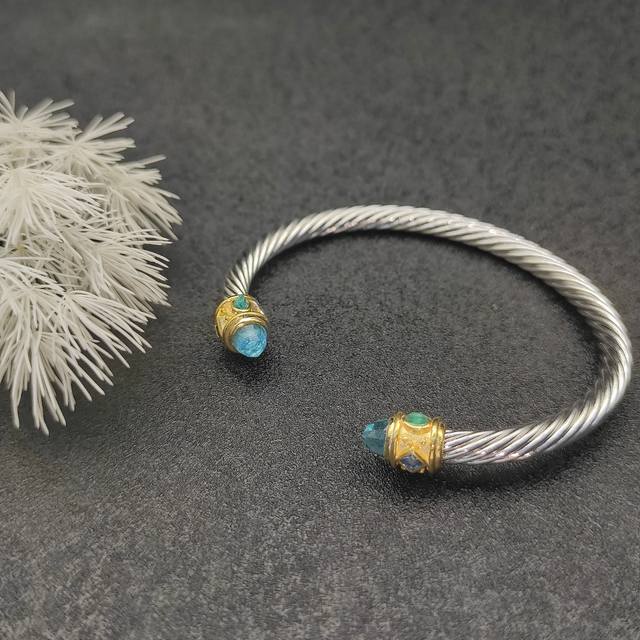 David Yurman 5Mm Gold-Plated Diamond-Studded Blue Diamond Bracelet. Recommended