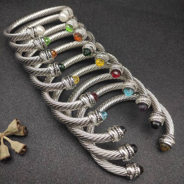David Yurman 7Mm Rotating Head Bracelet. Available In Ten Styles: Purple Diamond