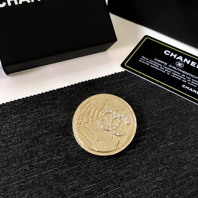 Chanel Wheat Earring With A Unique Metallic Texture That Resembles Wheat Pattern