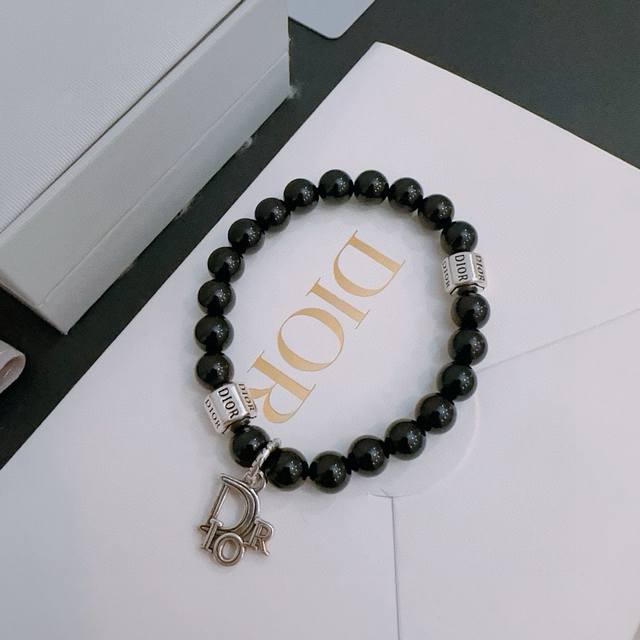 Dior Multi-Element Agate Silver-Style Bracelet, K-Pop Star G-Dragon's Same Style