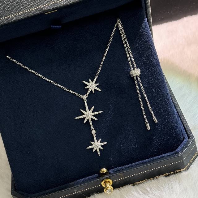 A0893 Monaco Meteor Series Three-Character Necklace Collarbone Chain Sweater Cha