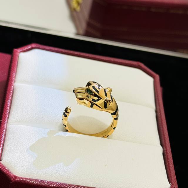 A4533 Kaja New Arrival High-End Bold Zebra-Print Leopard Gold Ring Crafted With