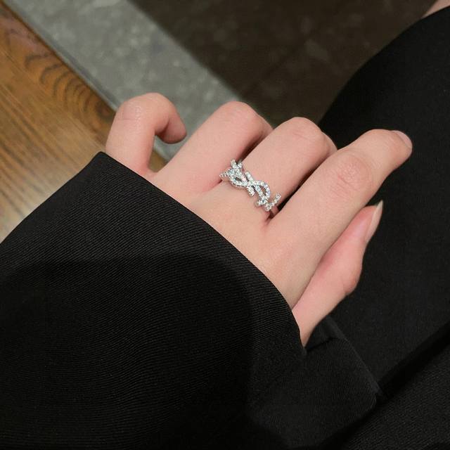 New Ysl Saint Laurent Letter-Embellished Diamond Ring. Yves Saint Laurent Was Fo