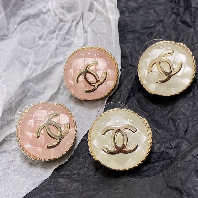 Chanel Double C Simple Diamond-Patterned Square Crystal Earrings. These Earrings