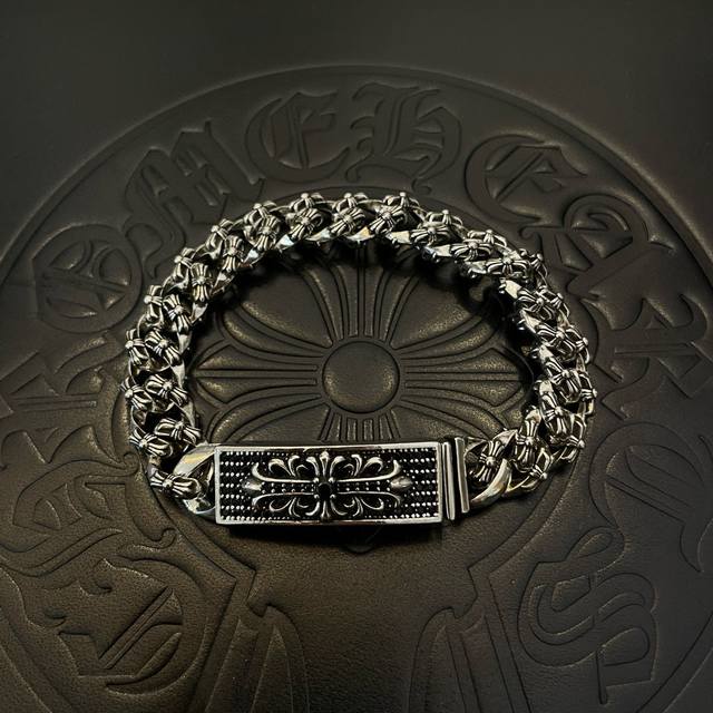 Store-Quality Chrome Hearts Classic Retro Braided Cross Flower Full Flower Black