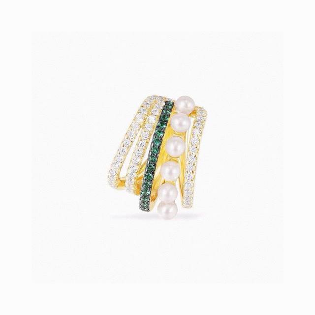 A Batch M Monaco Pearl Earrings For Women, French-Style Luxury, Multi-Layered Op