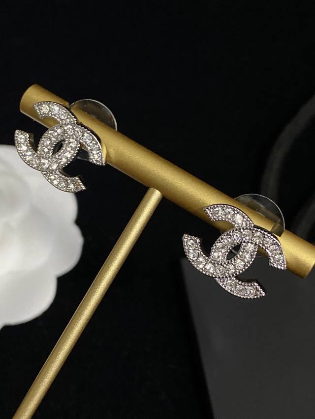 Chanel Small Silver Double C Earrings - Mini Everyday Versatile Design. The Most