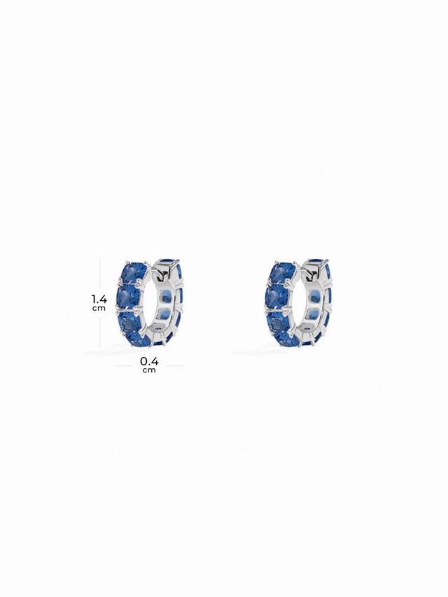A Batch M Monaco Blue Square Small Earrings, Luxurious And Elegant Earring, Birt