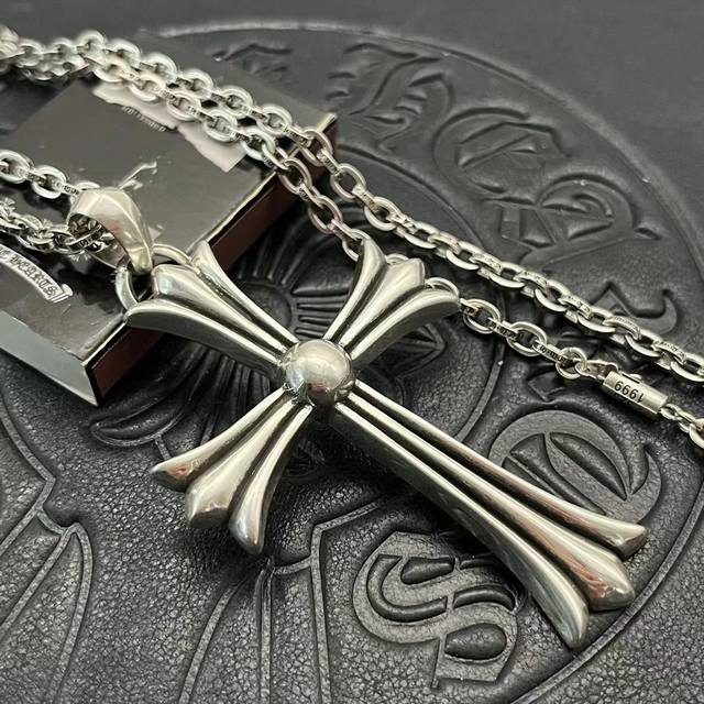 Chrome Hearts High-End Version Large Teardrop Cross Necklace. Size: 60Cm