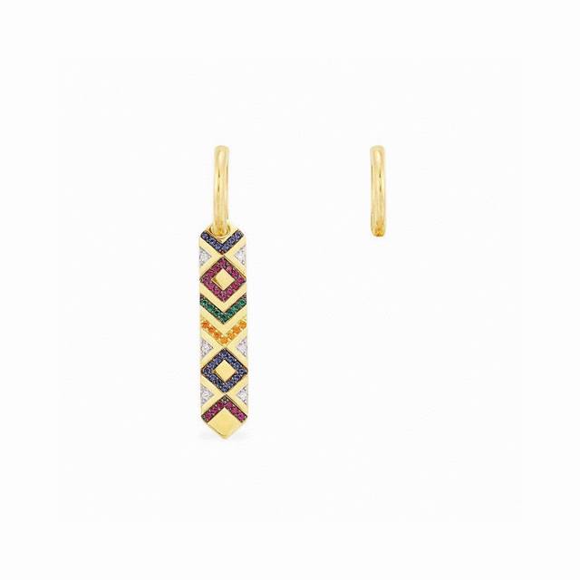 A Batch M Monaco Latest Mana Series Asymmetrical Multicolored Tribal Earrings Wi