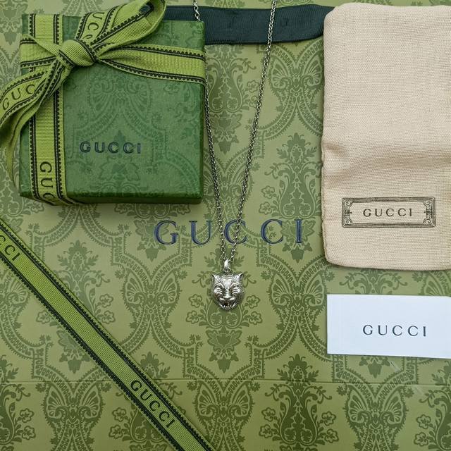 Top-Tier Version Gucci Necklace Wang Yibo's Same-Style Gucci Tiger Head Necklace