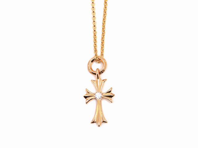 Krosin Round Ring Cross Diamond Pendant. Exclusive 22K Rose Gold Color Hand-Set