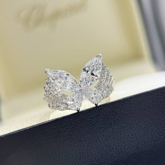 A4417 New Luxury Marquise Phantom Butterfly Layered Diamond Ring Stunning Diamon