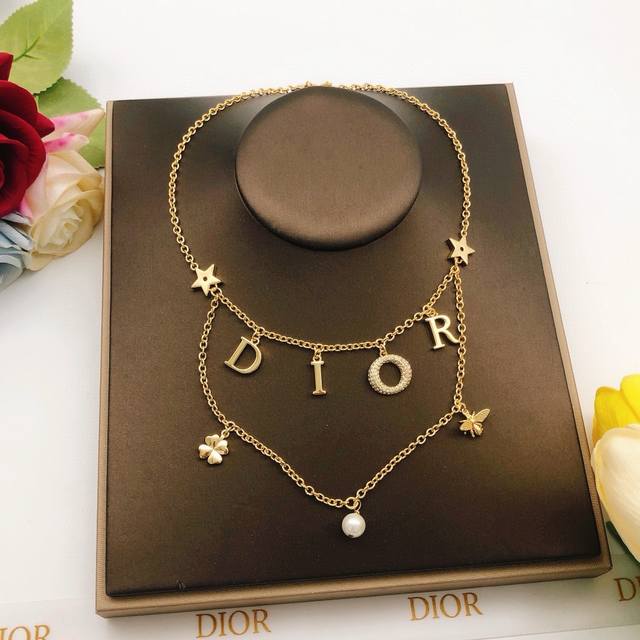 Model Number Dxl0233 Dio* Latest Double-Layer Letter Necklace - Consistent Zp Br