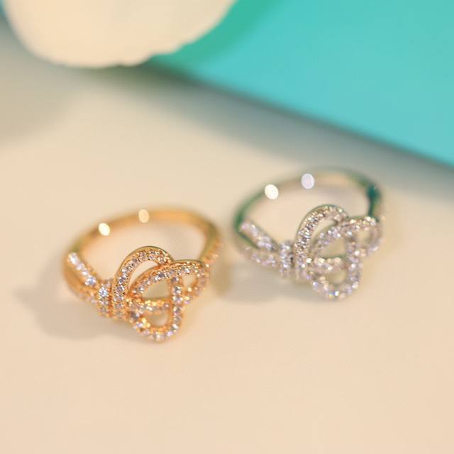 New Tiffany Ring, Tiffany Ring, Gold-Plated Material, Featuring Original Logo, S