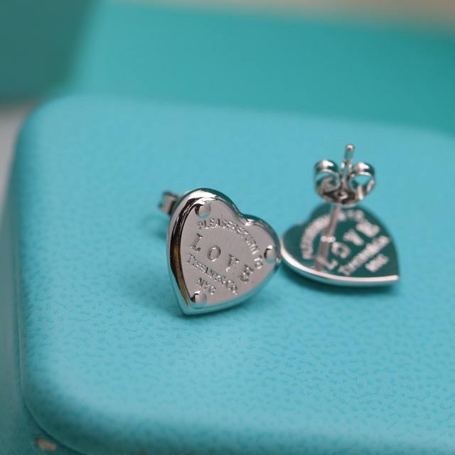 Tiffany Tiffany Heart Earrings, Premium Edition, S925 Sterling Silver, 18K Gold