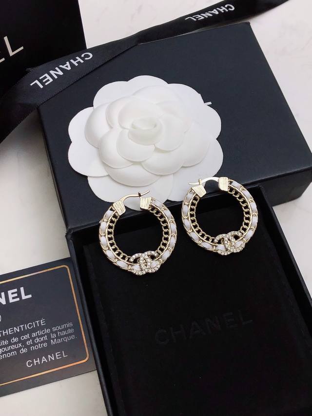 New Chanel Small Leather Earring Hoop, Earring Bestseller! Highest Version Avail