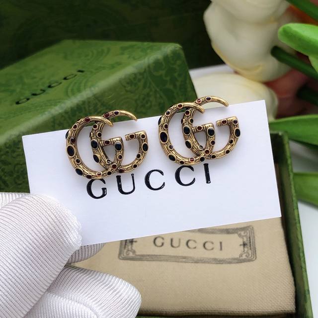 Code Ged0049 Gucci New Color Diamond Earrings In Retro Copper Color, Super Styli