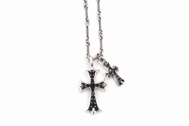 Krosin Vintage Black Diamond Cross Necklace Unique Style Design, Classic Element