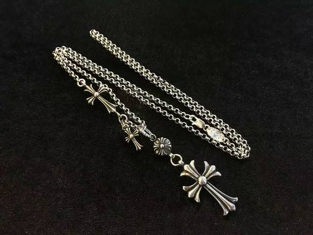 Chrome Hearts Cross Pendant Necklace, Chain Length 60Cm