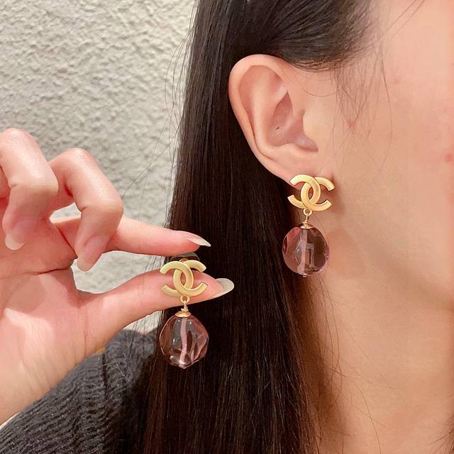 Chanel Transparent Pearl Double C Earrings