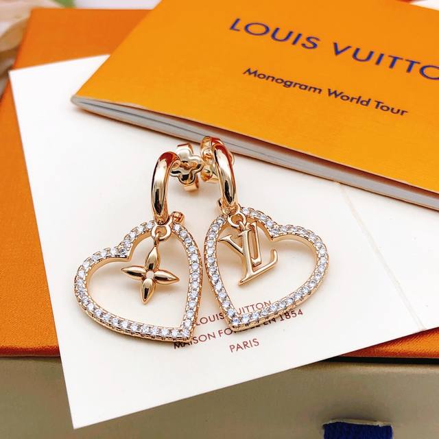 Code Led0331 Lv* Latest Rose Gold Heart-Shaped Ear Hooks, Consistent Zp Brass Ma