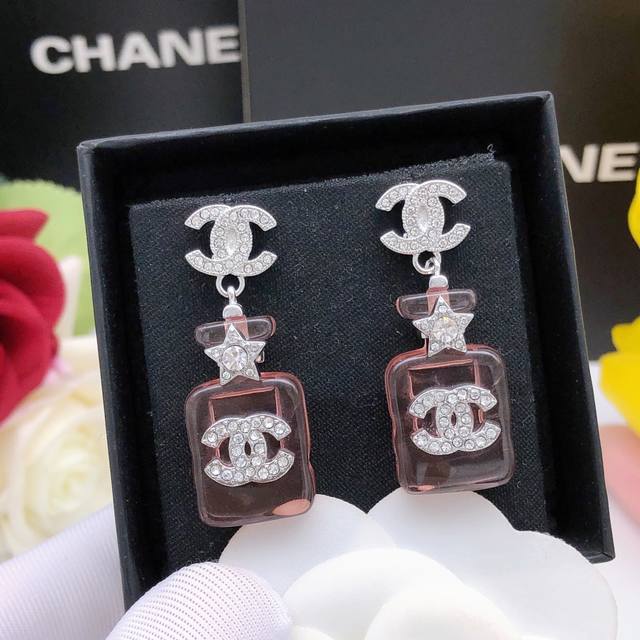Code Xed0971 Pink Ch*Nel Newest Perfume Bottle Earring, Made Of Zp Brass