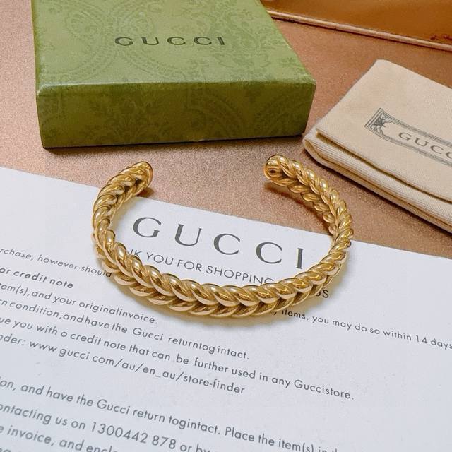 Gucci Bracelet And Bangle, Handcrafted In Ancient Silver, Latest Model With High