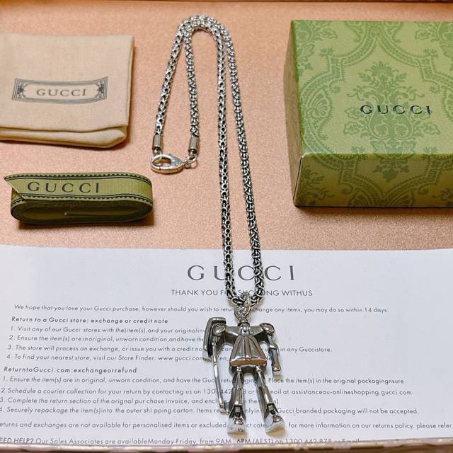 Gucci Necklace Latest Model With Higher-Grade Chain, Celebrity-Inspired Anger Fo