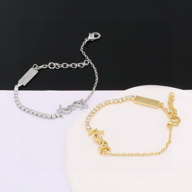 Ysl Saint Laurent Bracelet Authentic Brass Material. Yves Saint Laurent Was Foun