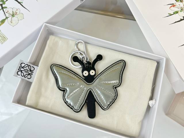 New Arrival Loewe Leather Keyring Pendant Car Keyring Butterfly Charm Series But