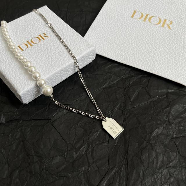 Dior Necklace, Made From The Same Brass Material As The Original, Exuding A Swee