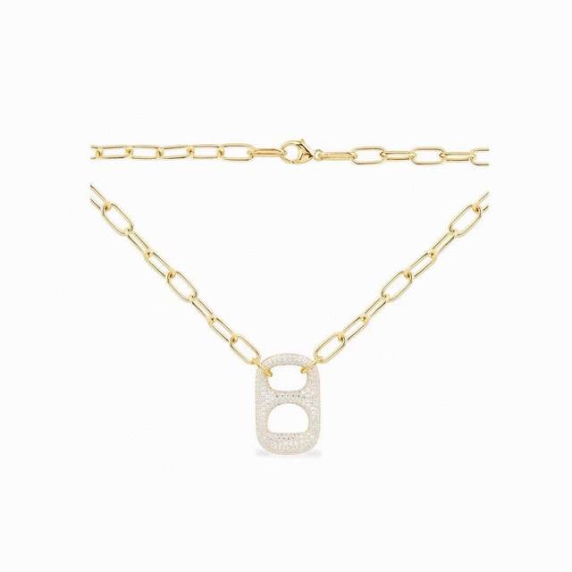 Apm Monaco New Golden Ring Chain Necklace! The Personalized Ring Clasp Element S