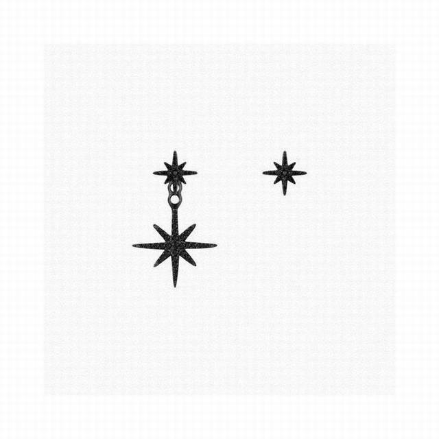 Apm Monaco Black Asymmetric Meteorite Earrings! Trendy European And American Sty