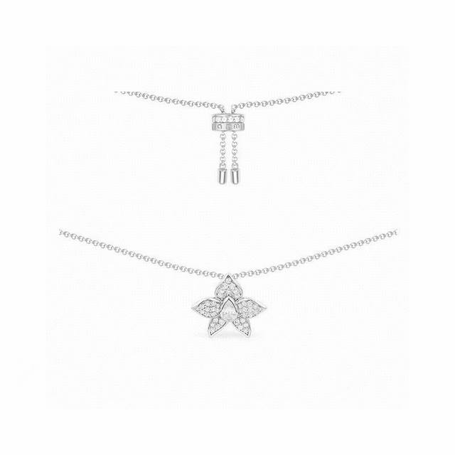 Apm Monaco Silver Minimalist Flower Necklace! A Elegant Design That Blooms With