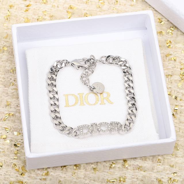 Necklace No. Dxl0016, Bracelet No. Dsl0023, Dior New Silver Letter Diamond-Encru