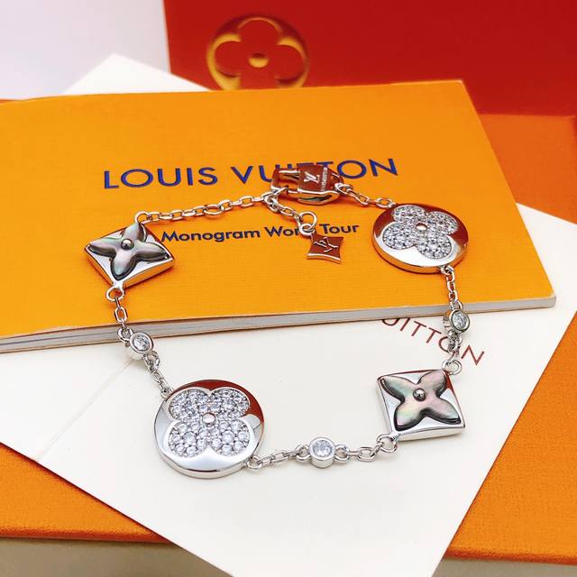 Code Lsl0189 Lv* Latest Gray Gray Mother-Of-Pearl Bracelet Consistent Zp Brass M
