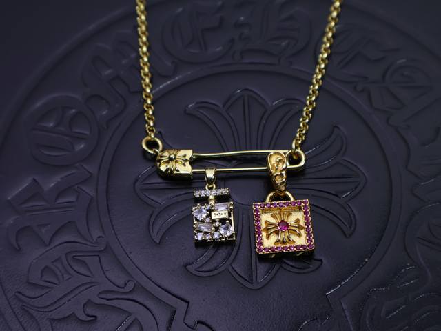 Ultra-Cool Chrome Hearts Cross Heart Necklace Brooch Chain, Featuring A Unique D