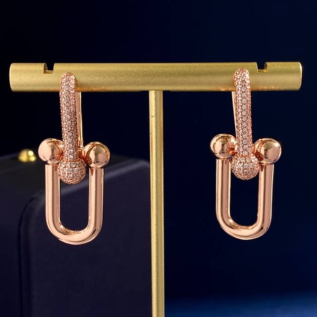 Df80 Tfn Tiffany Tfn Tiffany Avant-Garde Fashion Half-Diamond Bamboo-Shaped Larg