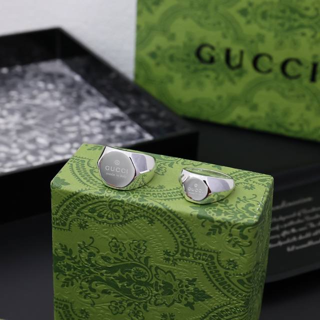 Valentine's Day Gift] Gucci Logo Engraved Wide And Narrow Band Ring, Sizes 6-11