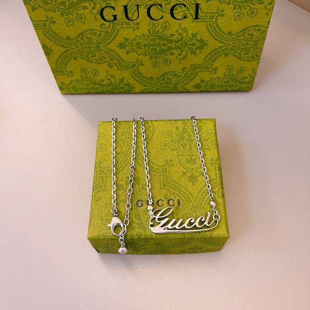 Gucci Handwritten Gucci Logo Necklace
