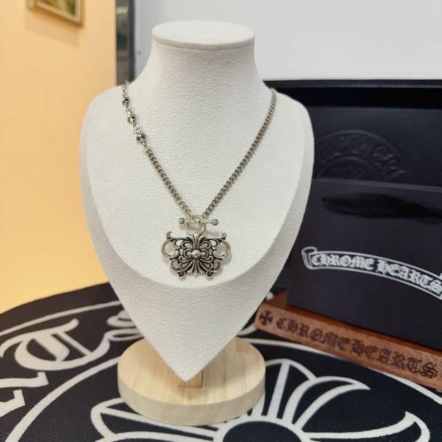 New Arrival, Store-Quality Chrome Hearts 22K Gold Wisteria Cross Necklace. The U
