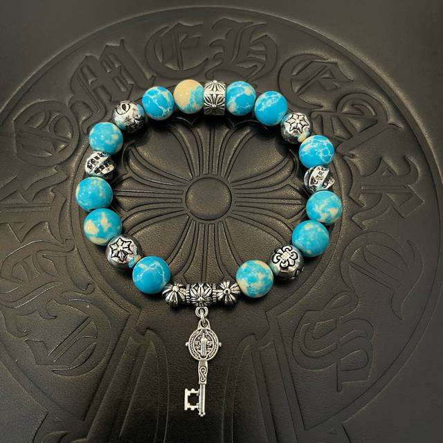 New Arrival, Boutique Quality Chrome Hearts Classic Retro Multi-Element Turquois