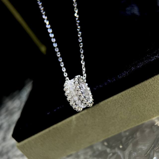 A3470 Van Jewelry Beaded Edge Full Diamond Petite Waist Necklace An Incredibly S