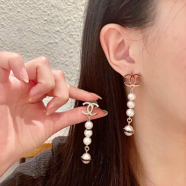 Chanel Pearl Double C Earrings