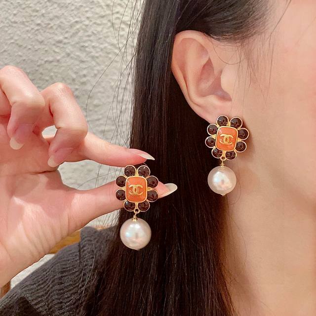 Chanel Pearl Double C Earrings