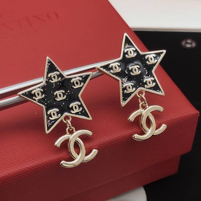 Code Xed0731 Ch*Nel Latest Star Earrings, Same Zp Brass Material