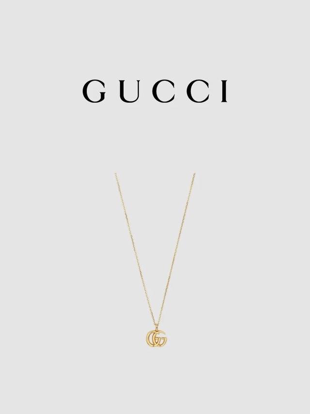 Celebrity Styling] Gucci Gg Running Series Yellow 18K Gold Necklace