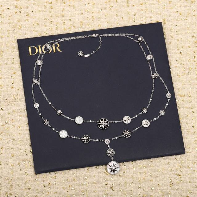 208150 Our Product: Compass Double-Layer Necklace, A Must-Have For Ladies. Custo