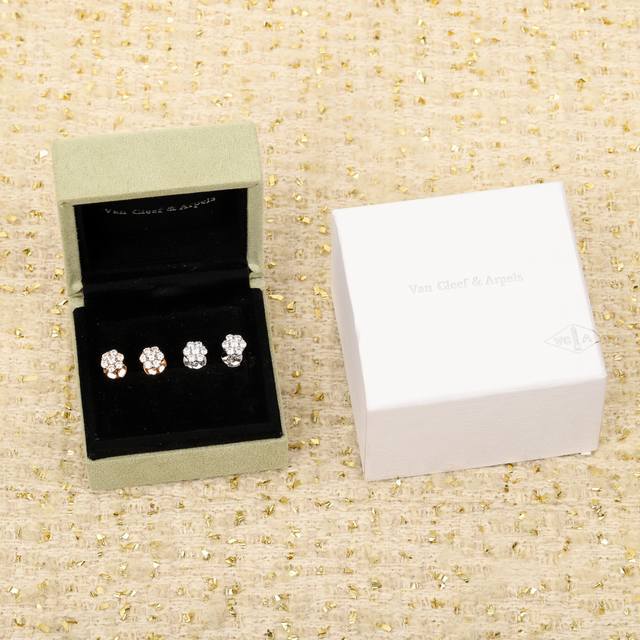 210215 We Offer Fleurette Stud Earrings, Available In Custom-Made 18K Genuine Go